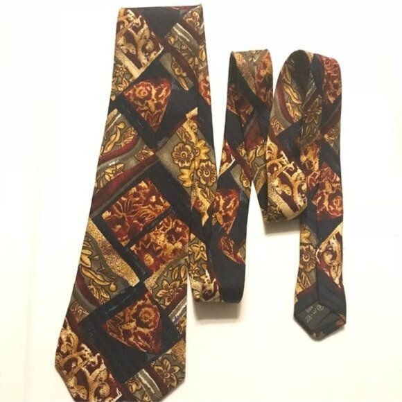 Ermenegildo Zegna Classic Tie Blue Burgundy Gold - 58” - Picture 3 of 6